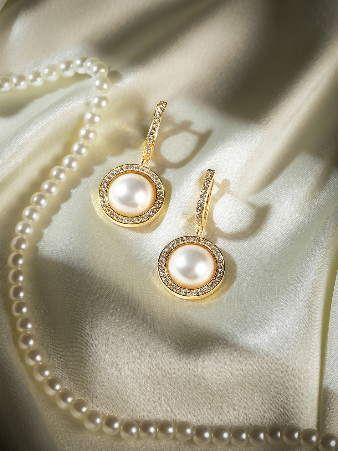 

Manikya Gold-Plated Circular Drop Earrings
