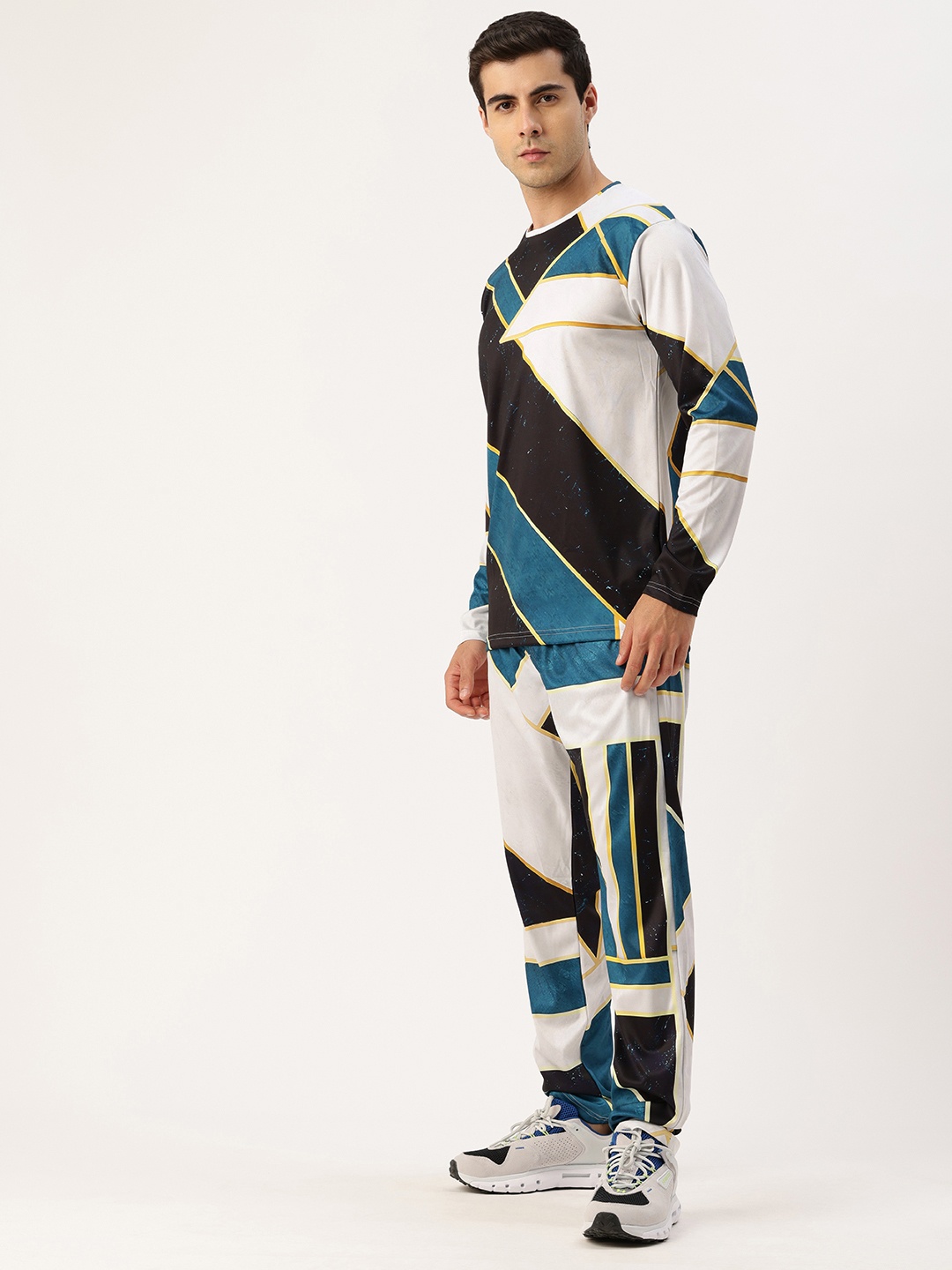 

Sports 52 wear Men Abstract Printed Tracksuit, White