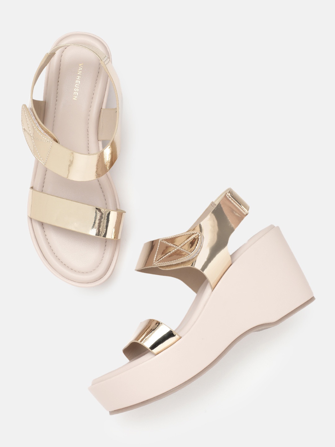 

Van Heusen Solid Flatform Heels, Gold