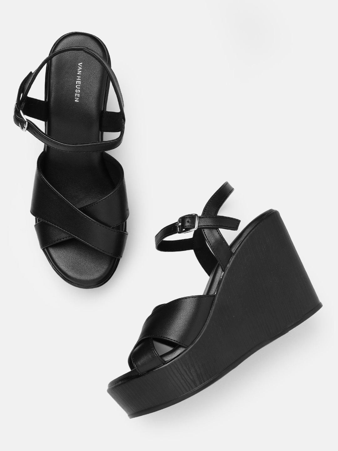 

Van Heusen Criss-Cross Wedge Heels, Black