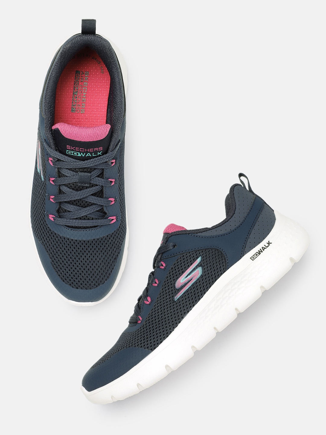 

Skechers Women GO WALK FLEX Walking Non-Marking Shoes, Navy blue