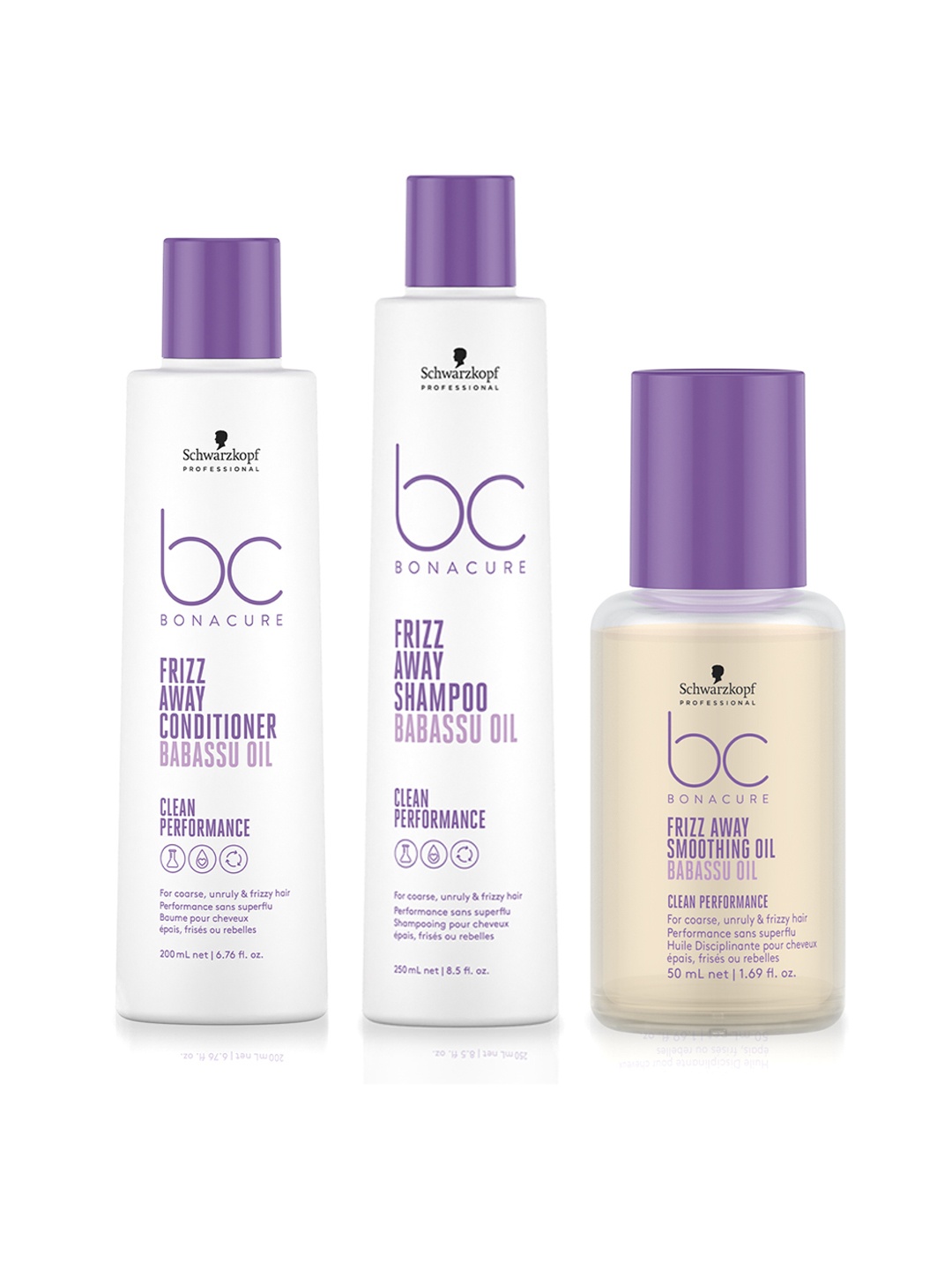 

Schwarzkopf PROFESSIONAL Bonacure Frizz Away Hair Care Trio, Purple