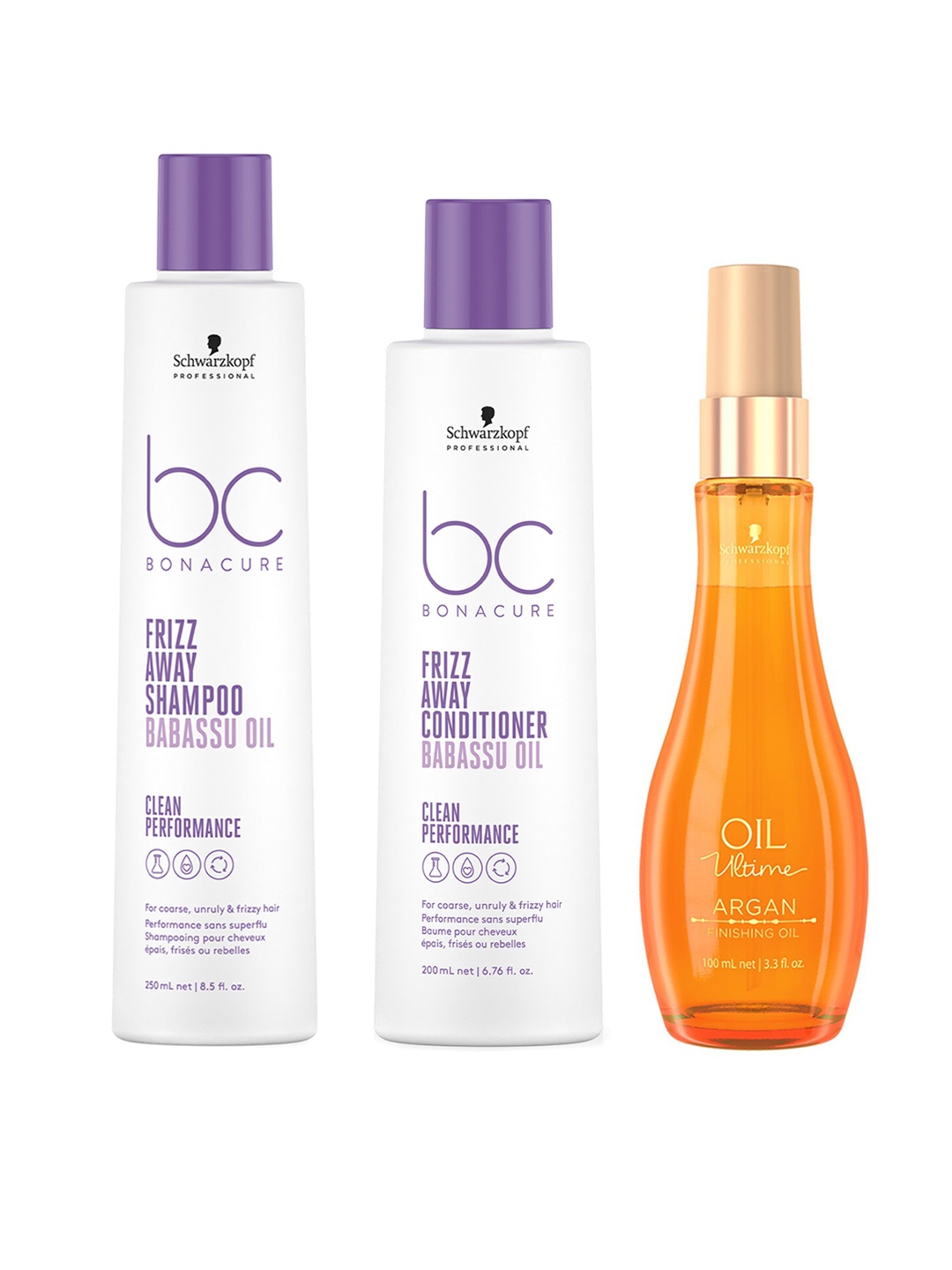 

Schwarzkopf PROFESSIONAL Bonacure Frizz Away Shampoo & Conditioner with Ultime Oil, Orange