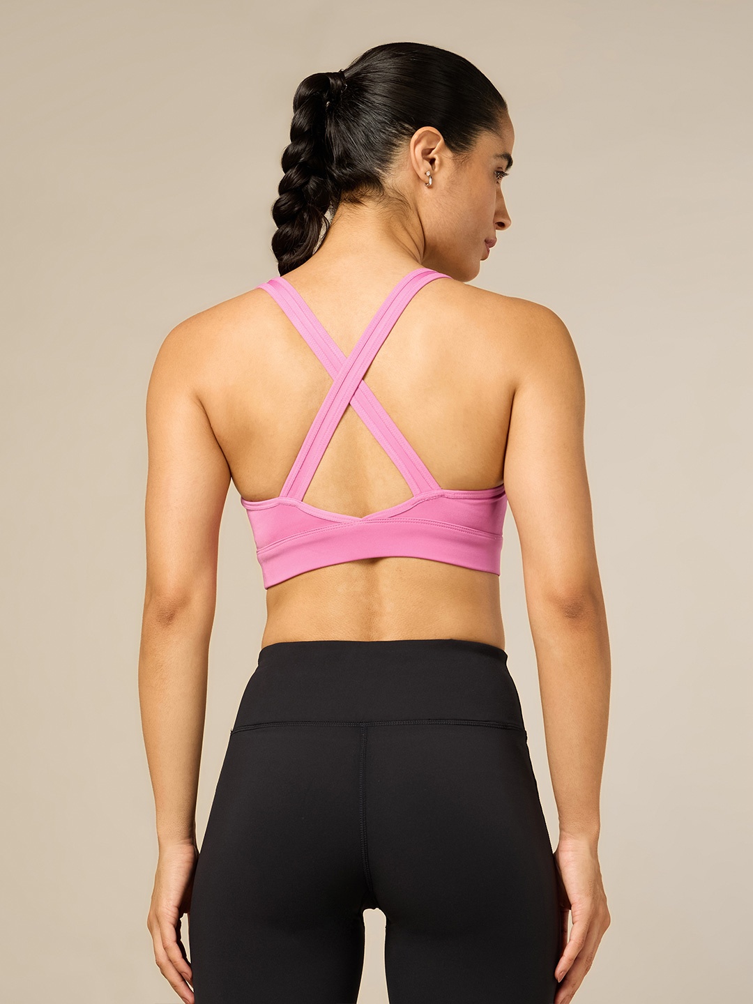 

CULT Full Coverage Removable Padding High Support Workout Bra- Moisture Wicking, Pink