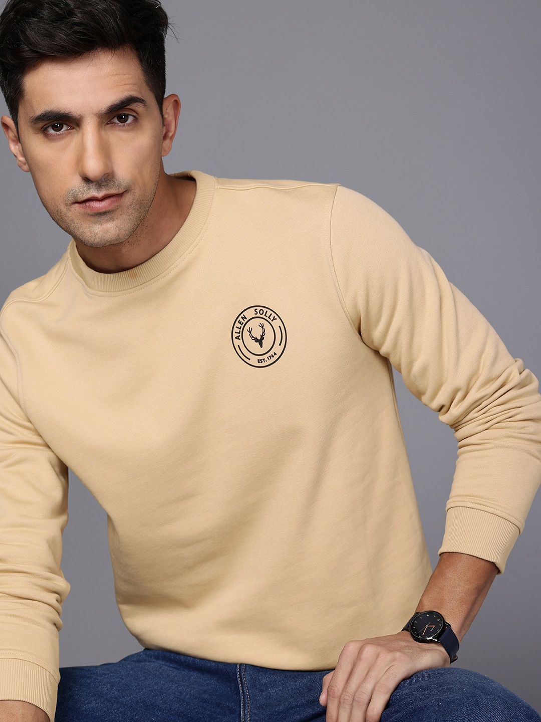 

Allen Solly Round Neck Long Sleeves Sweatshirt, Beige
