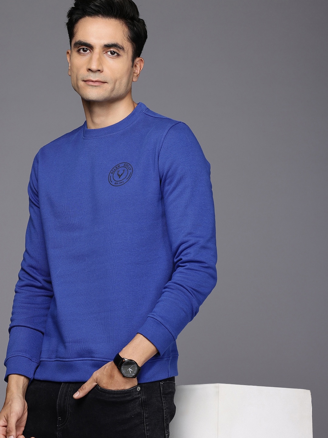 

Allen Solly Round Neck Long Sleeves Sweatshirt, Blue