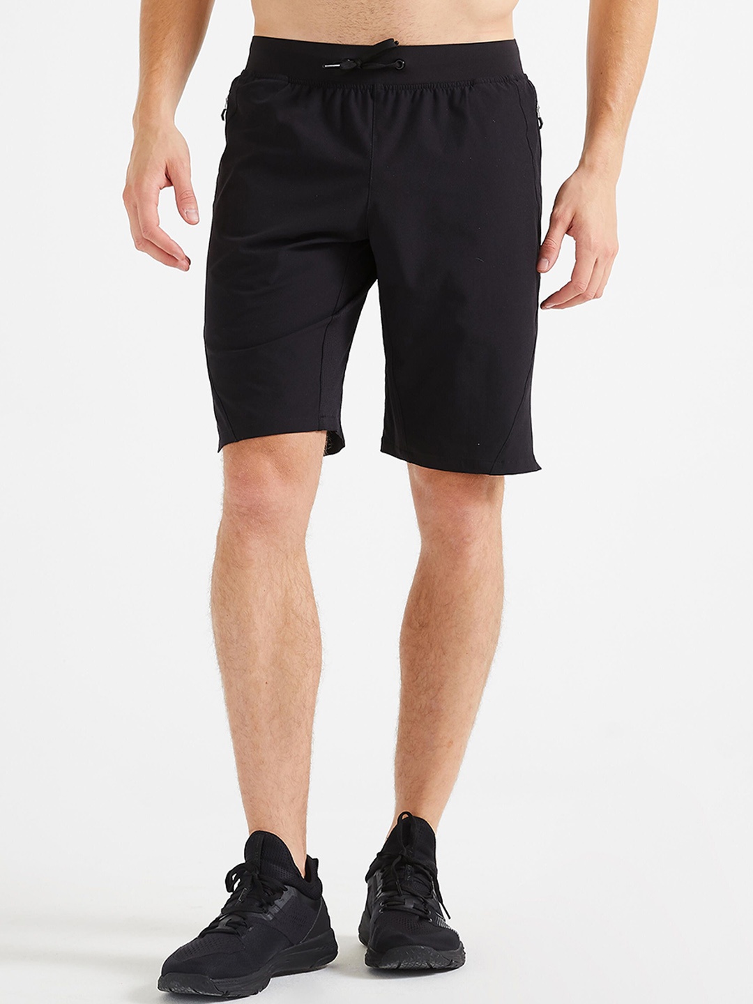 

Domyos By Decathlon Mens Mid-Rise Sports Shorts, Black