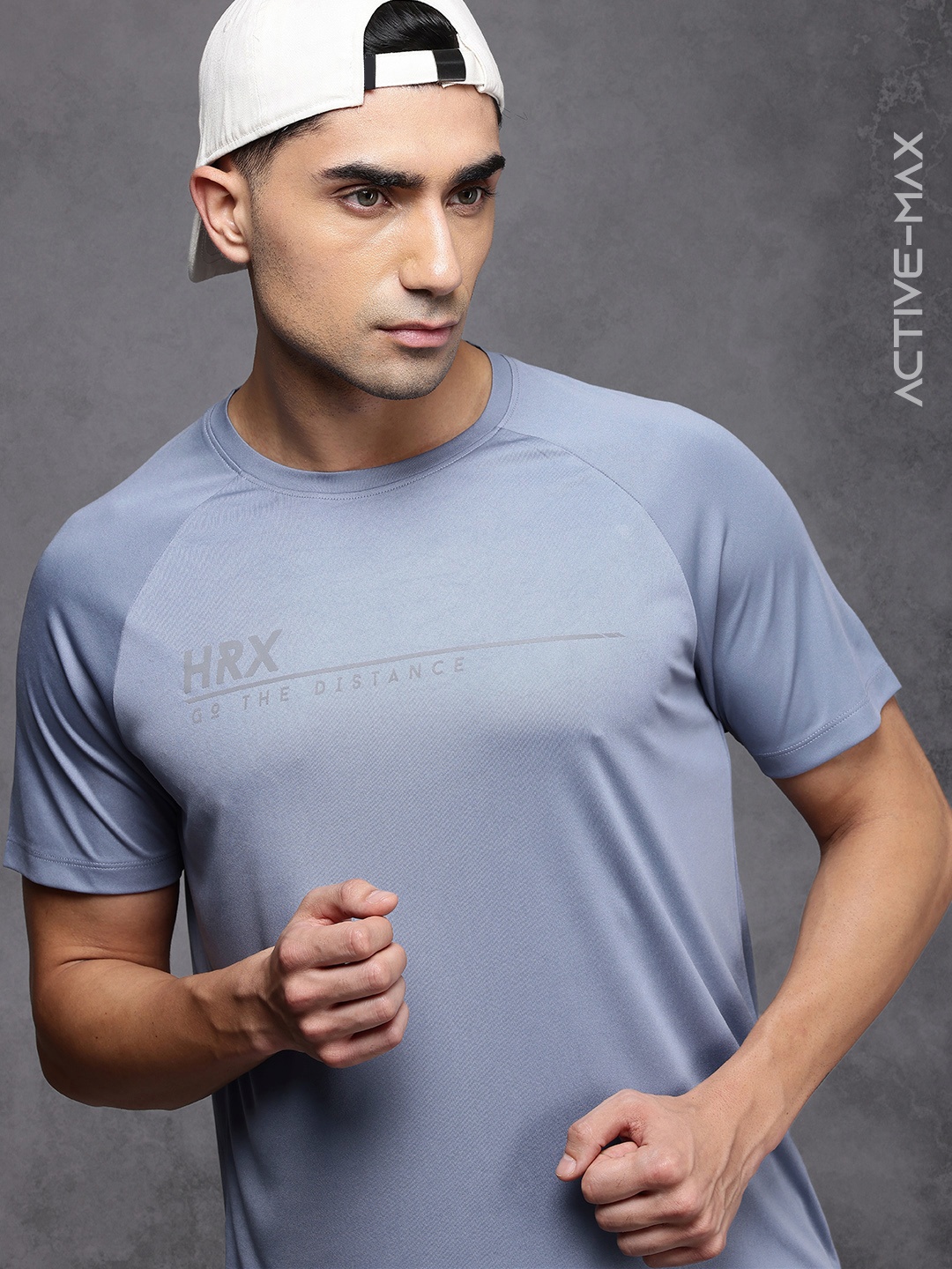 

HRX by Hrithik Roshan Men Typography Printed T-shirt with Reflective Detail, Blue