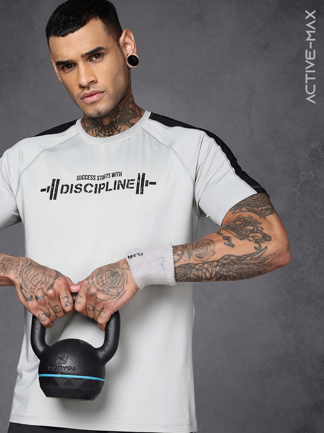 

HRX by Hrithik Roshan Men Typography Printed Training T-shirt, Grey