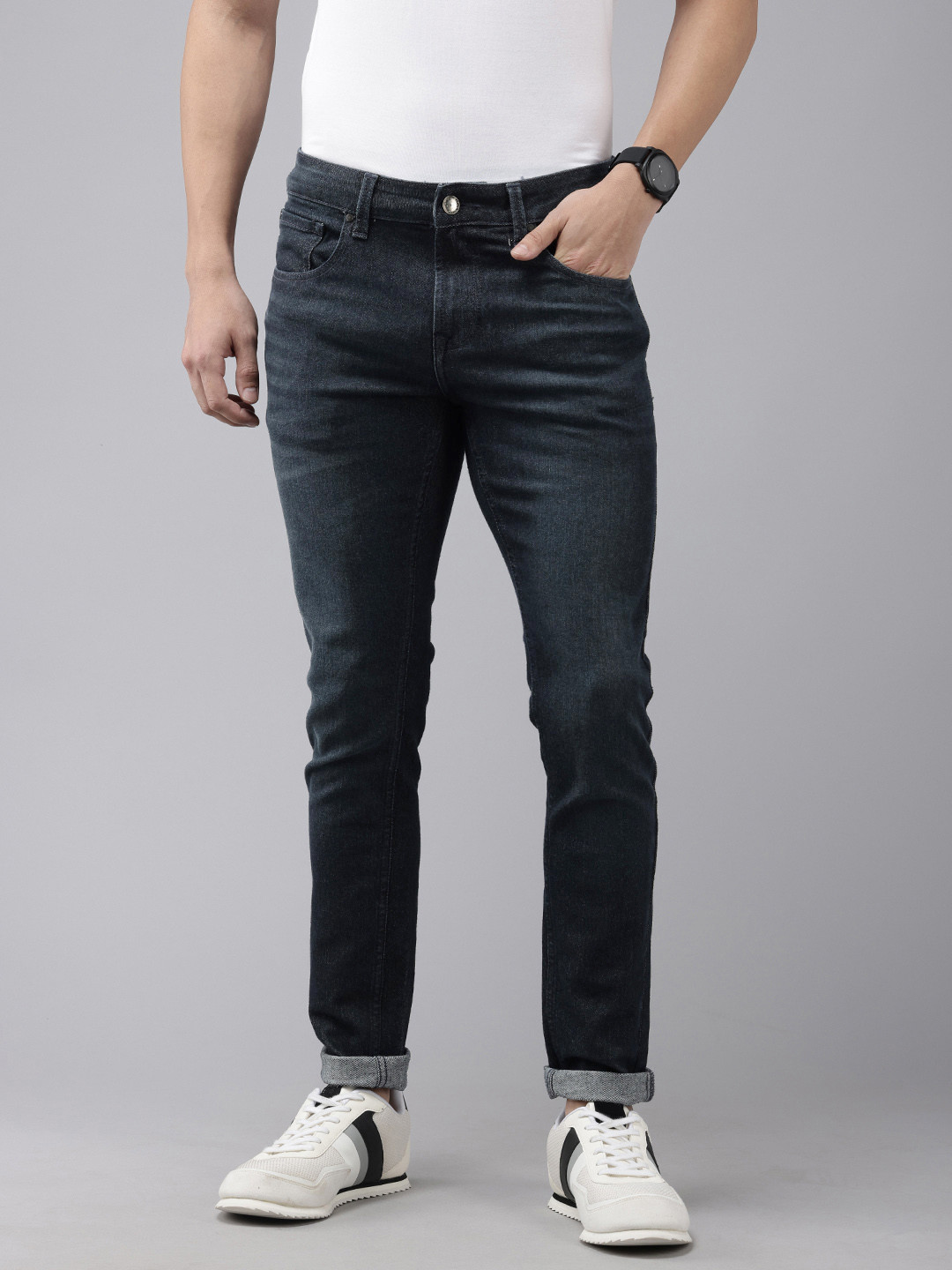 

SPYKAR Men Super Skinny Fit Low-Rise Jeans, Blue