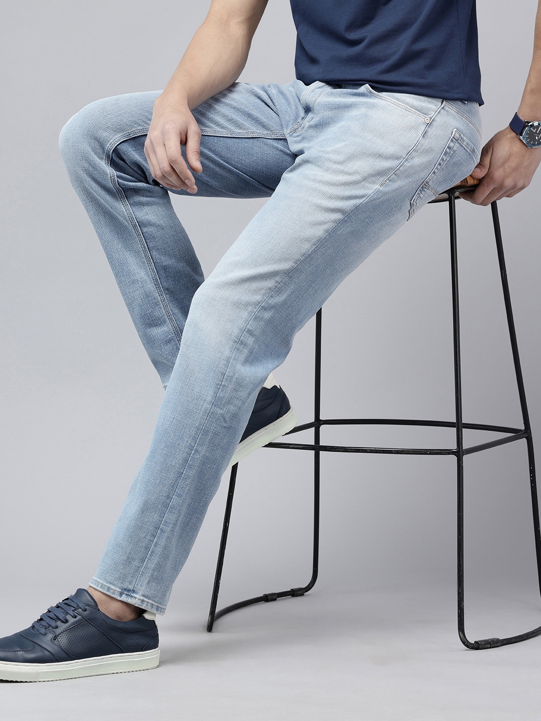 SPYKAR Men Rover Fit Light Fade Stretchable Jeans, Blue