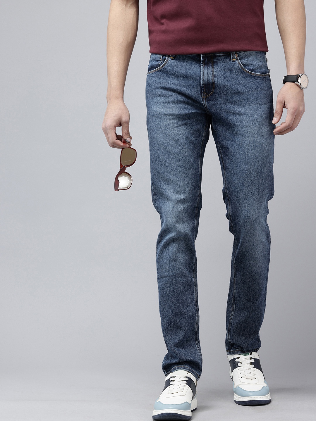 

SPYKAR Men Skinny Fit Light Fade Stretchable Jeans, Blue