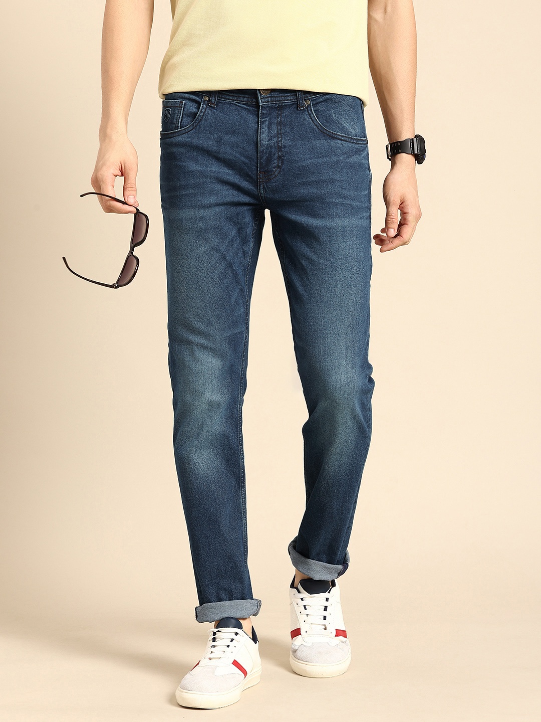

Being Human Men Slim Fit Light Fade Stretchable Jeans, Blue
