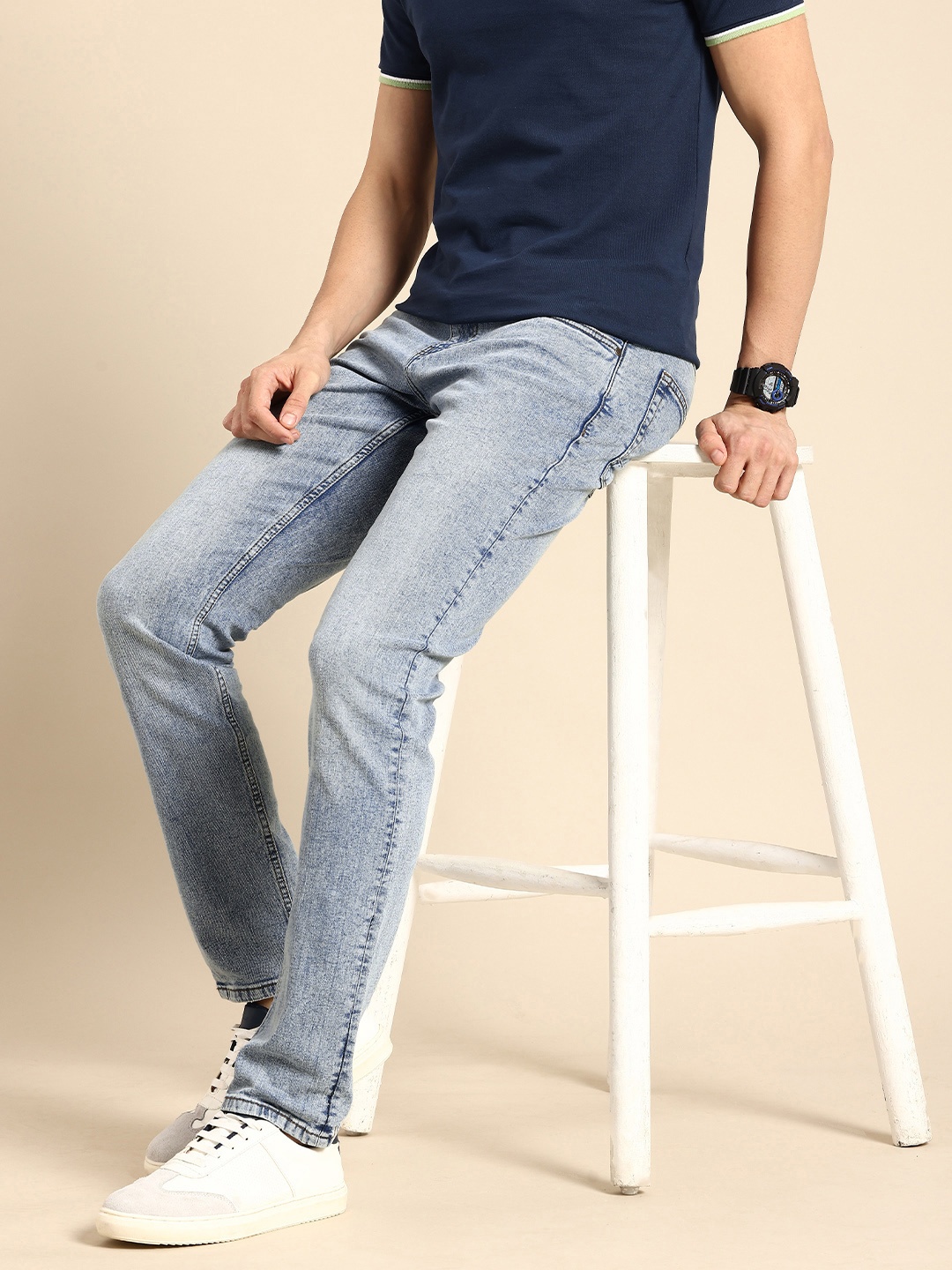 

Being Human Men Slim Fit Heavy Fade Stretchable Jeans, Blue