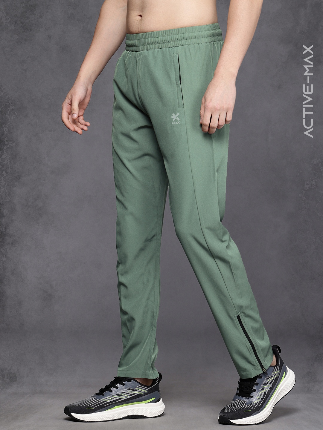 

HRX by Hrithik Roshan Men Rapid-Dry Running Track Pants, Sea green