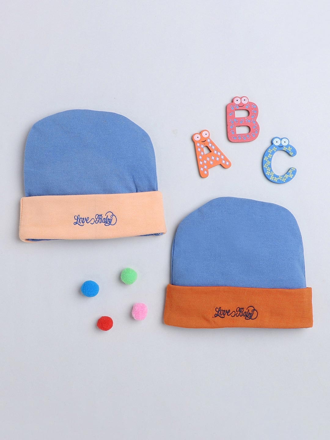 

BAESD Unisex Kids Colourblocked Beanie Caps, Blue