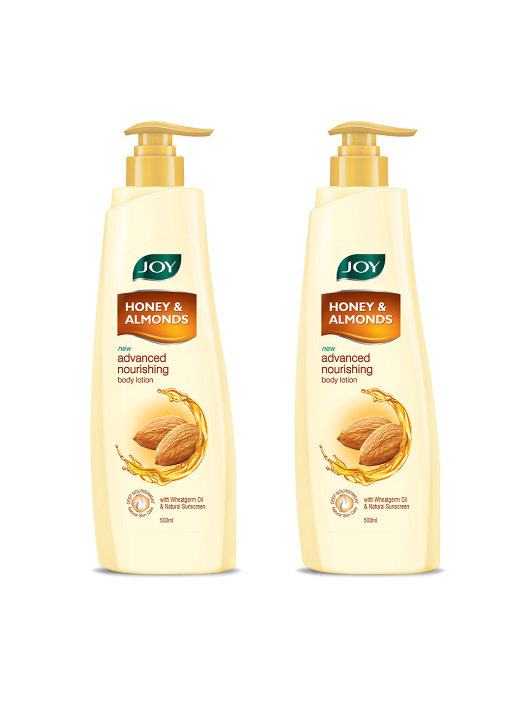

JOY Set Of 2 Honey & Almonds Advanced Nourishing Body Lotion For Winters - 500ml Each, Yellow