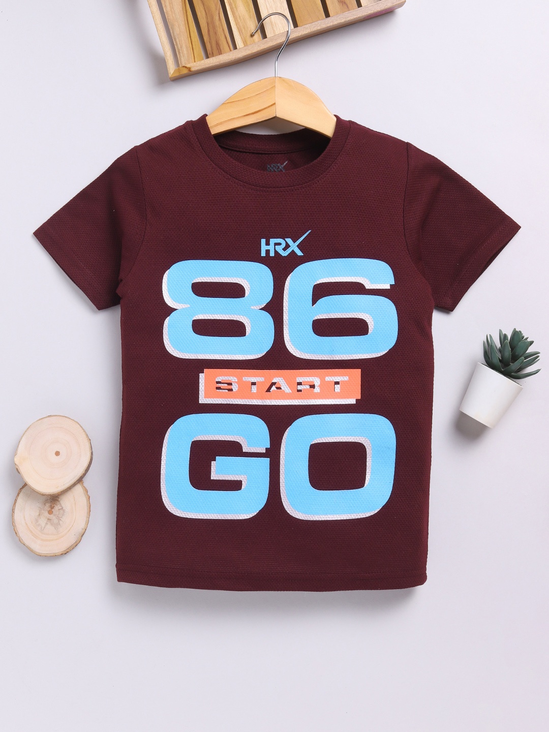 

HRX by Hrithik Roshan Boys Printed T-shirt, Maroon