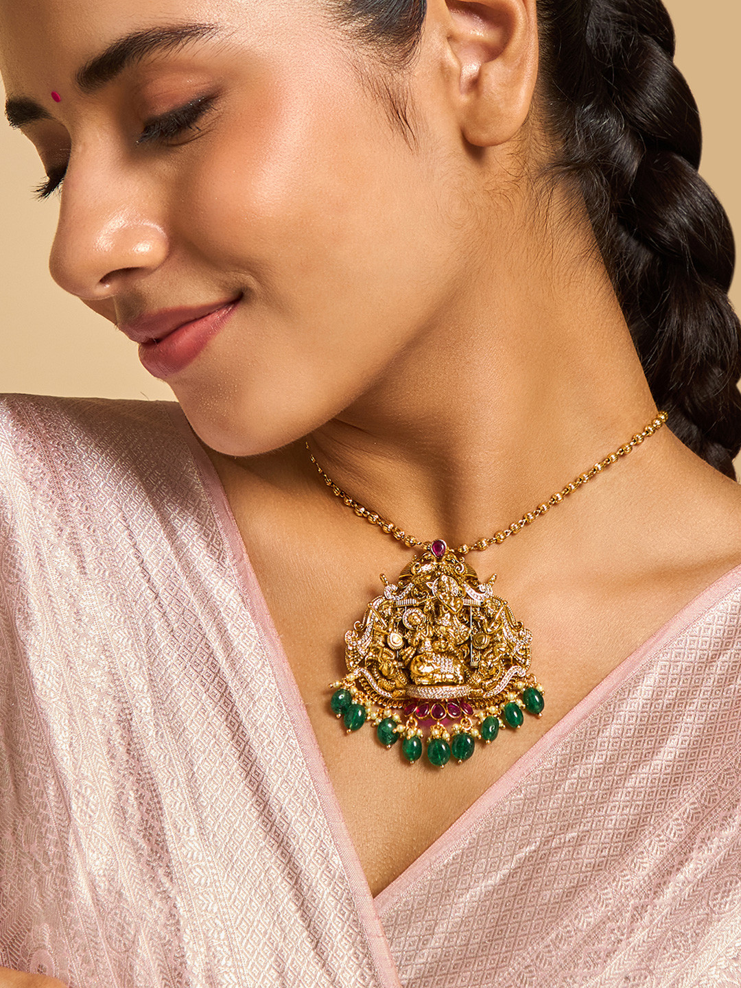 

Kushal's Fashion Jewellery Gold-Plated Cubic Zirconia Contemporary Pendants