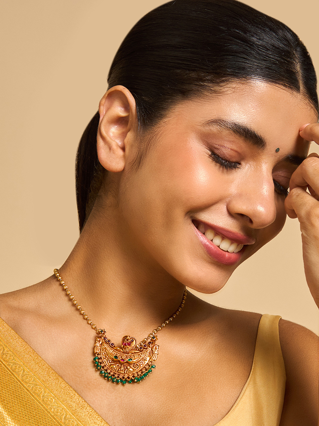 

Kushal's Fashion Jewellery 92.5 Pure Silver Gold-Plated Contemporary Pendants