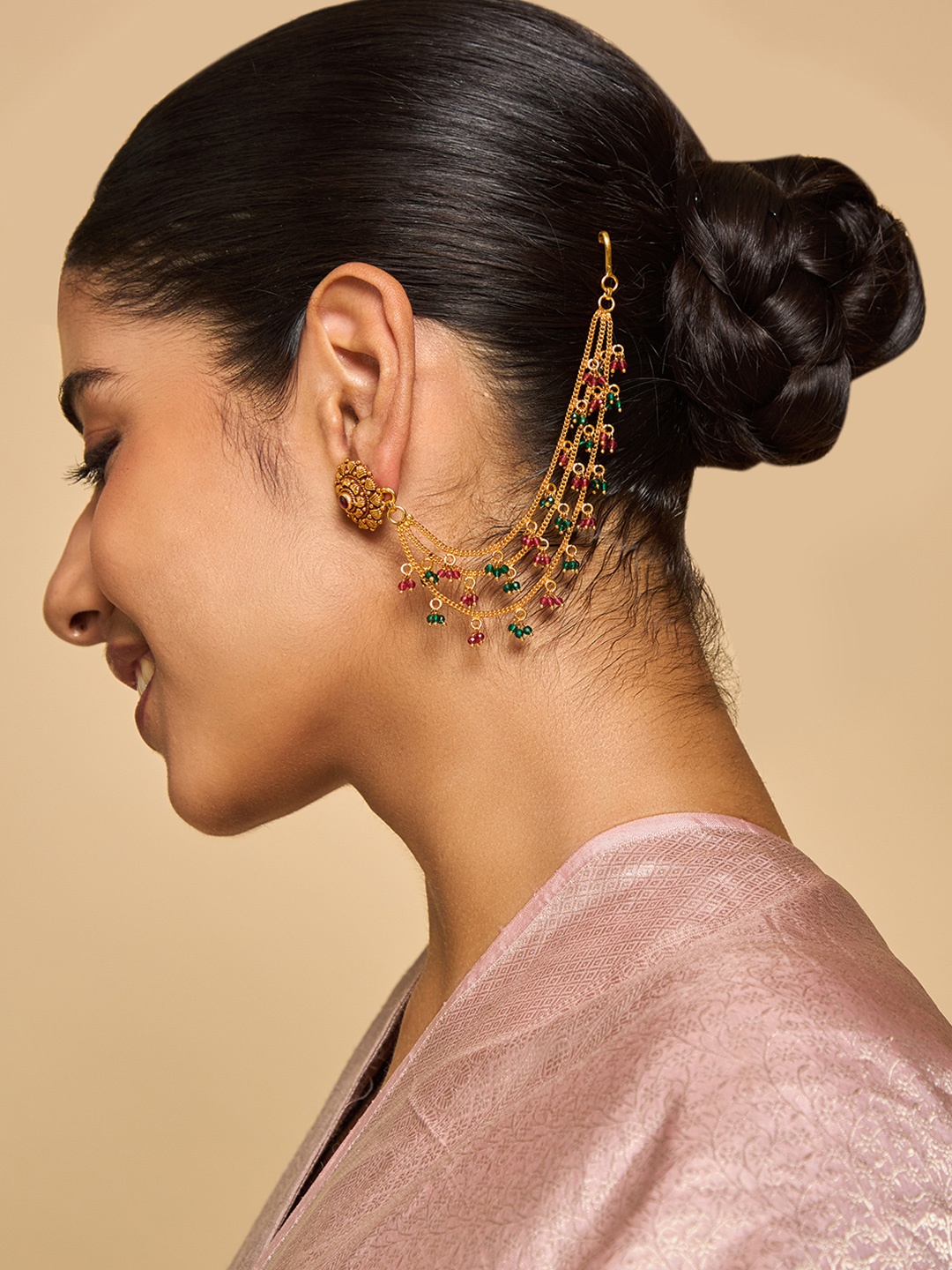 

Kushal's Fashion Jewellery Women Ethnic Antique Embellished Matil, Gold