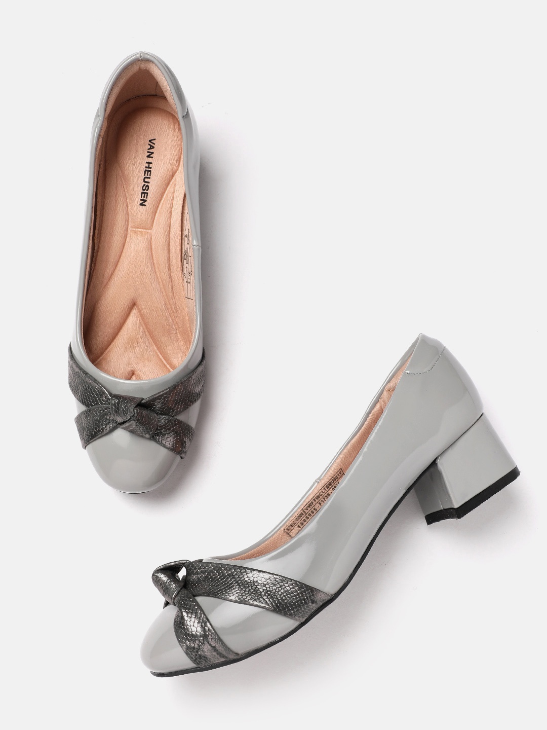 

Van Heusen Knot Detail Block Heel Pumps, Grey