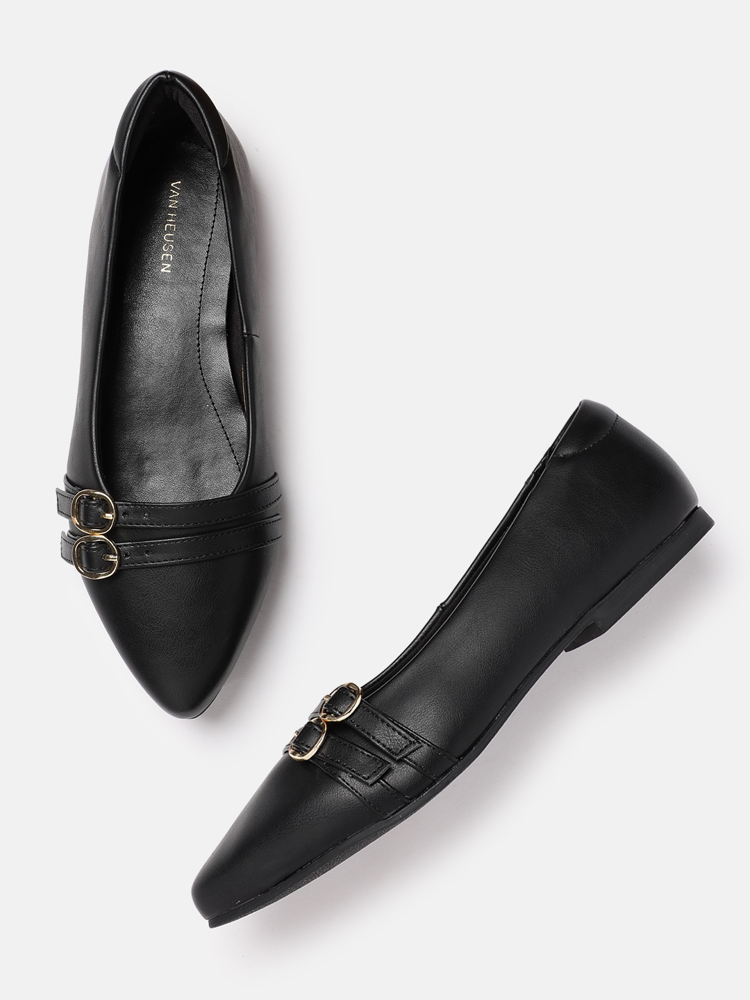 

Van Heusen Women Buckle Detail Ballerinas, Black
