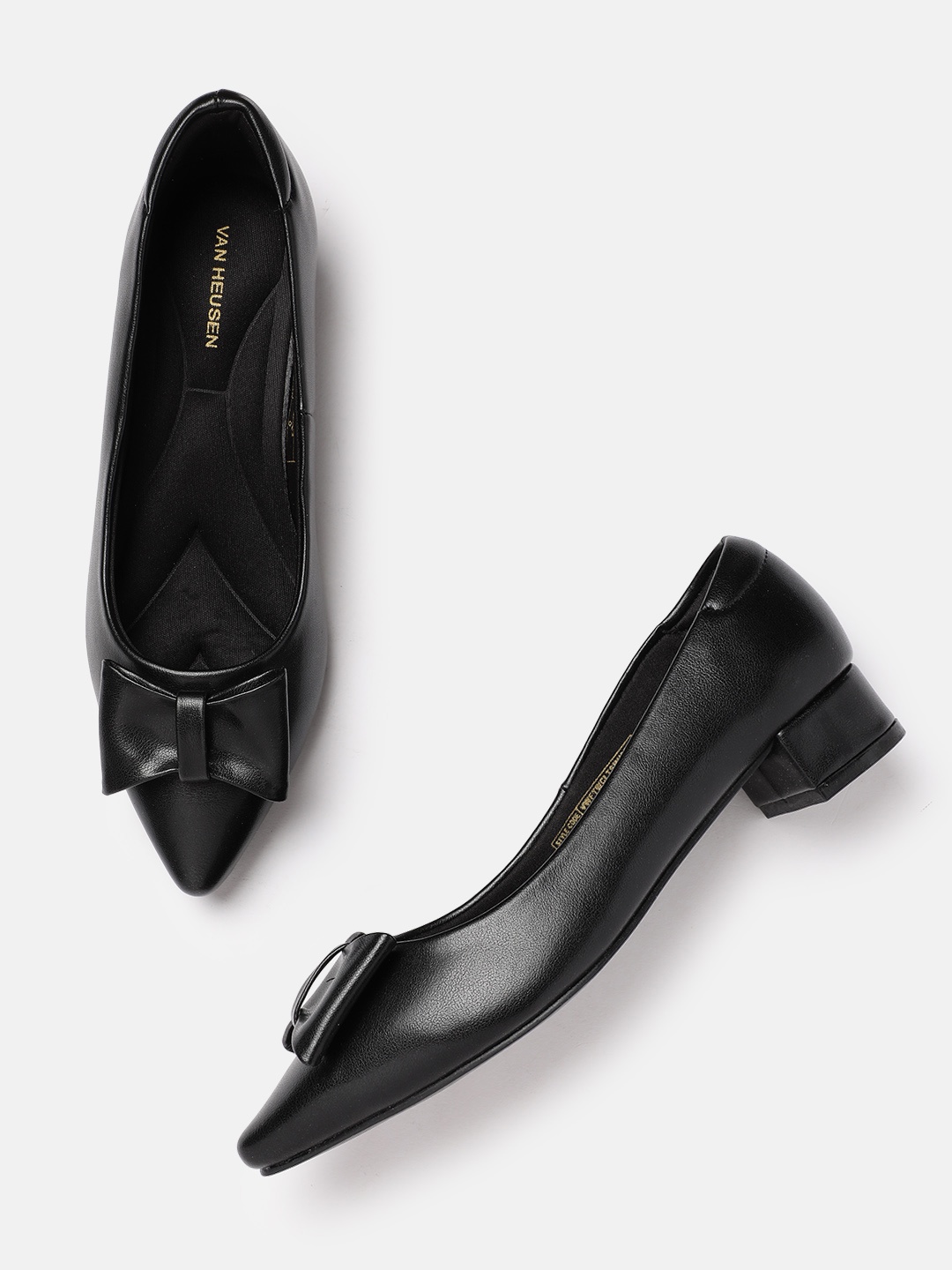 

Van Heusen Block Heel Pumps with Bow Detail, Black