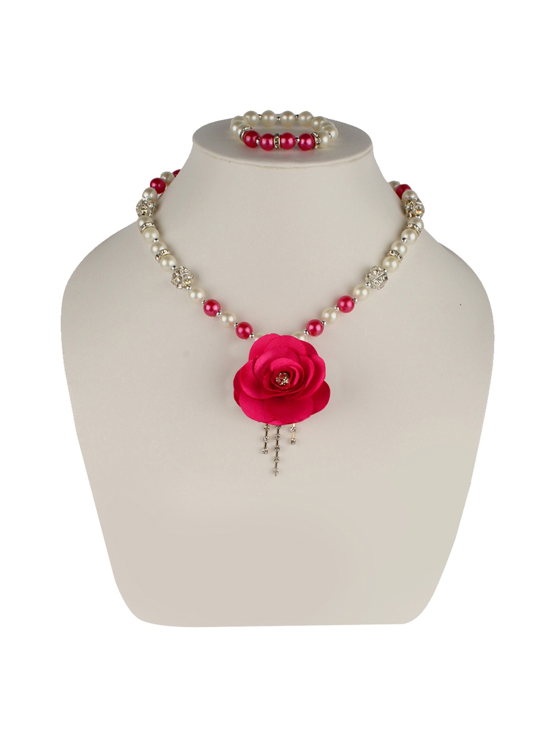 

Daizy Girls Flower Necklace & Bracelet Jewellery Set, Red