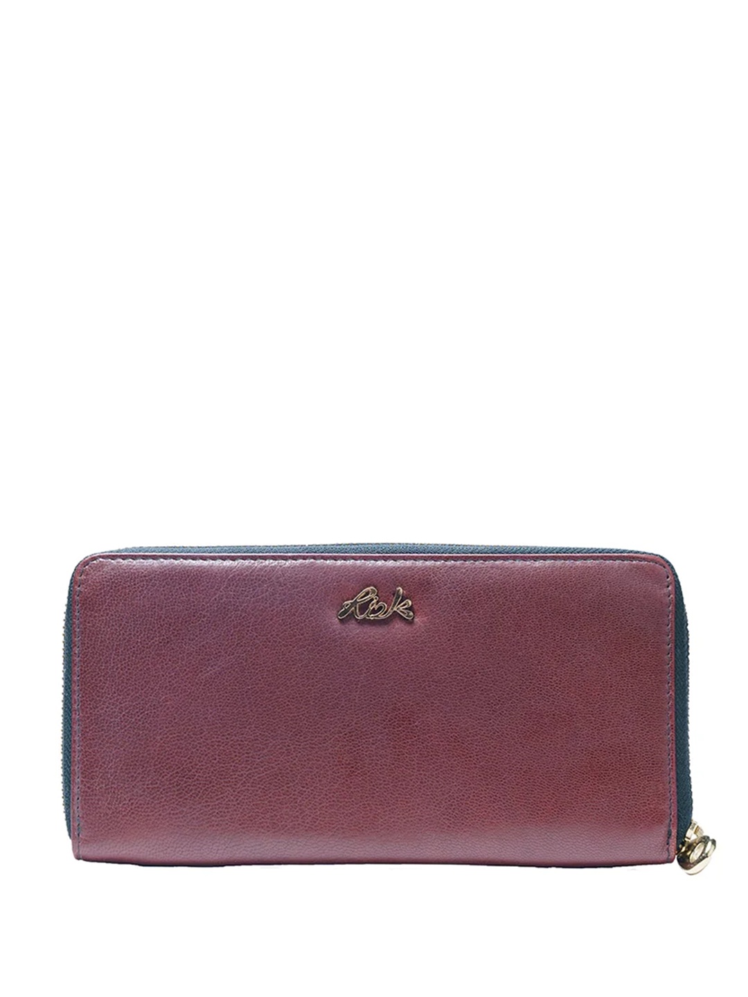 

RI2K LONDON Women Leather Zip Around Wallet, Maroon