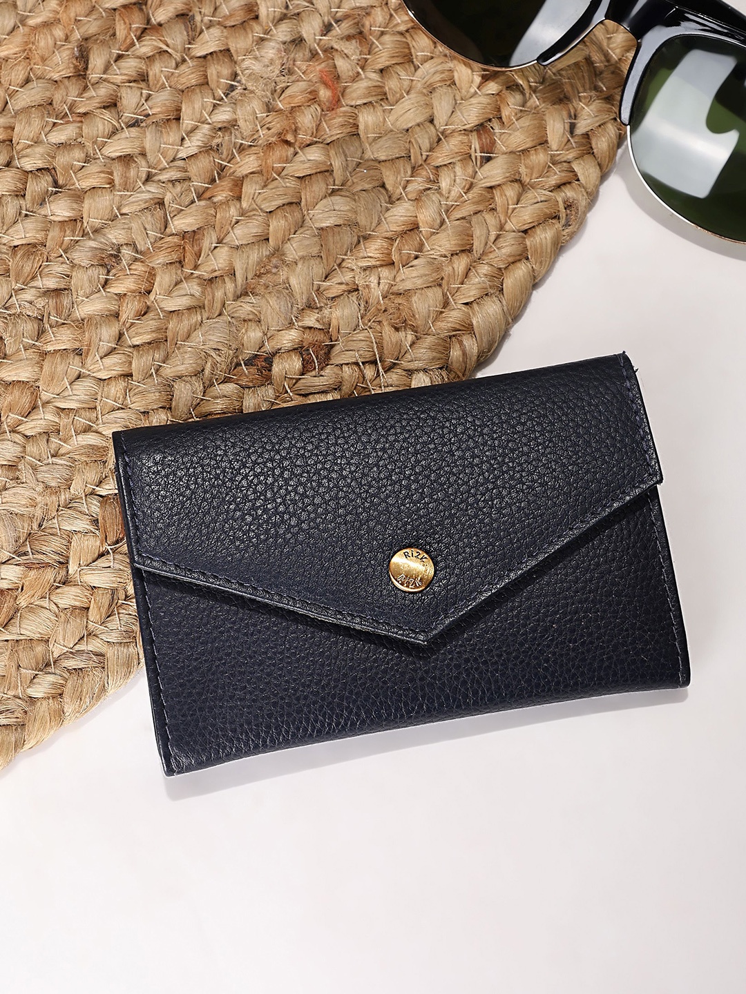 

RI2K LONDON Women Leather Envelope, Navy blue