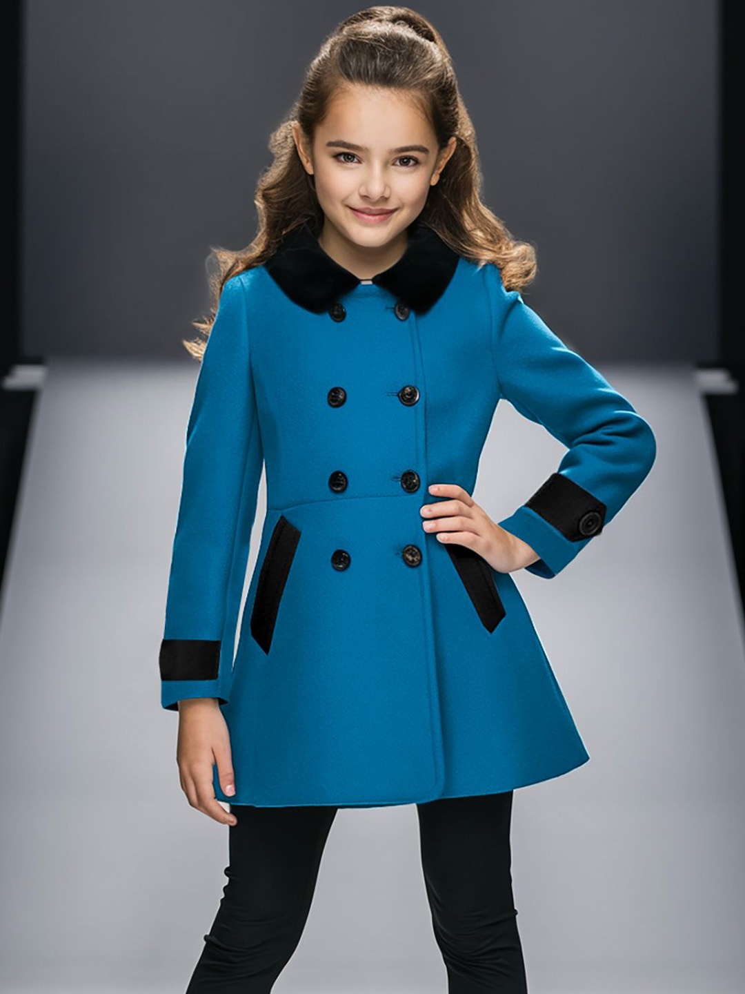 

Naughty Ninos Girls Double Breasted Pea Coats, Teal