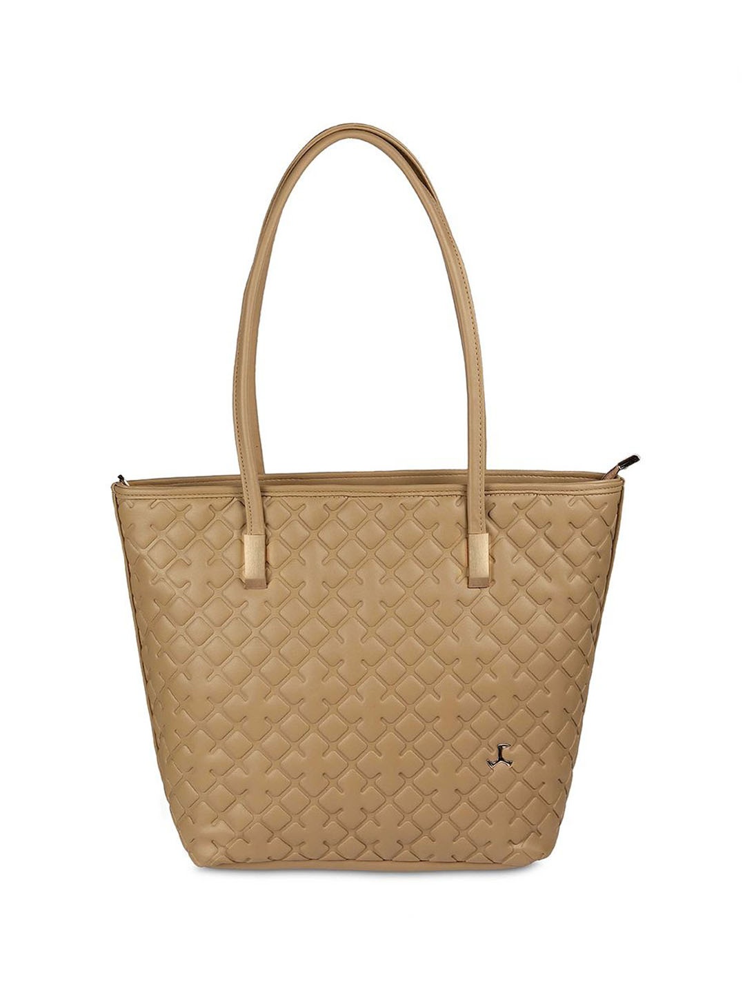 

Mochi Women Textured PU Shopper Handheld Bag with Quilted, Beige