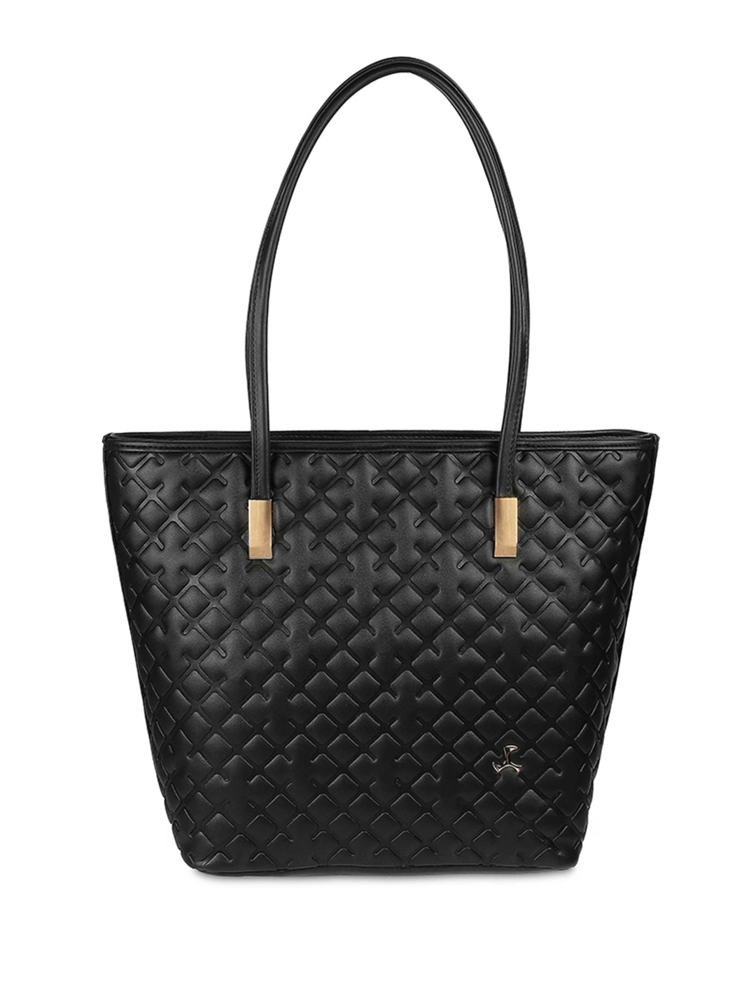 

Mochi Women Textured Oversized Shopper Handheld Bag, Black