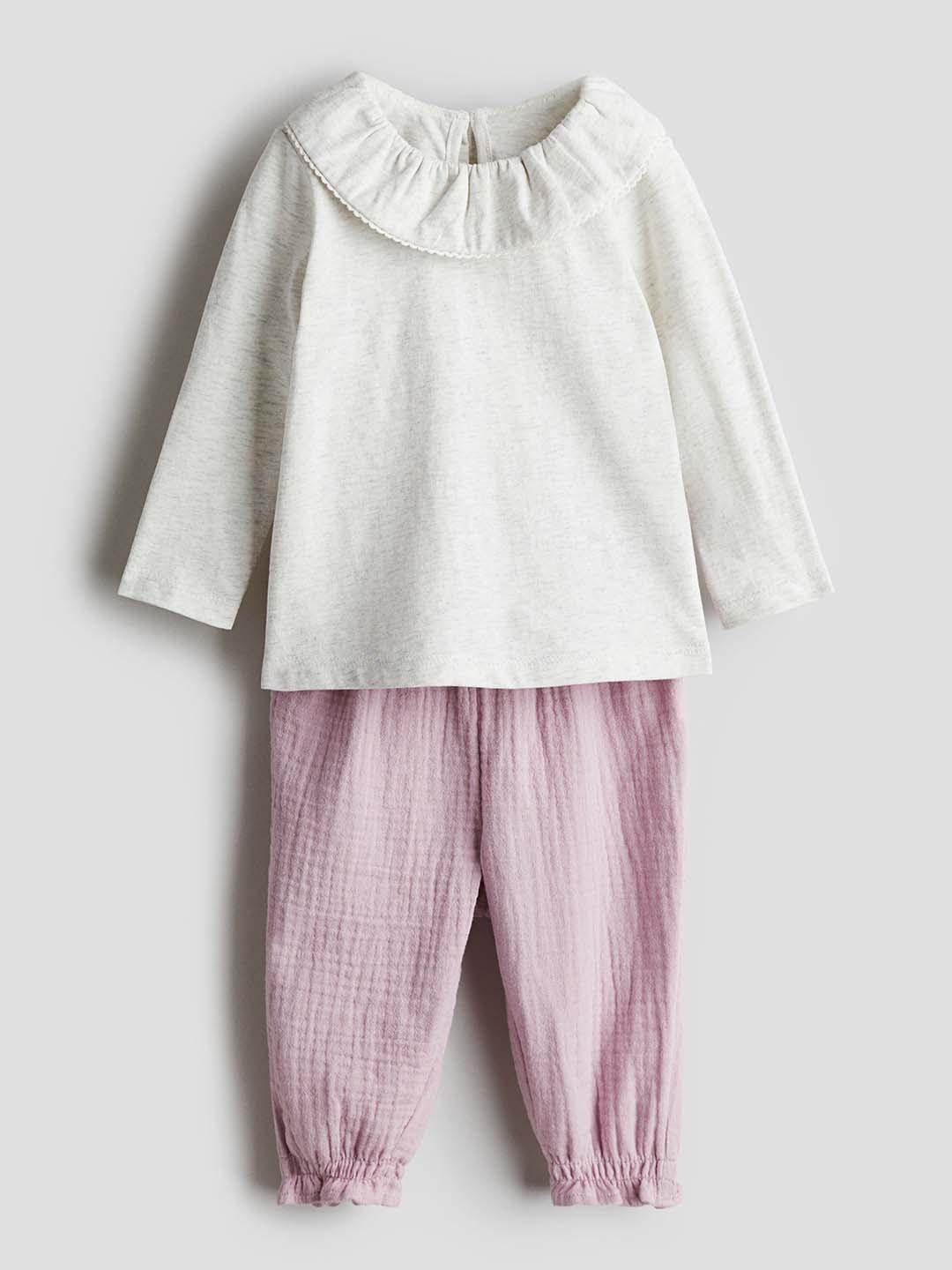 

H&M Girls Blouse & Trousers Set, Pink