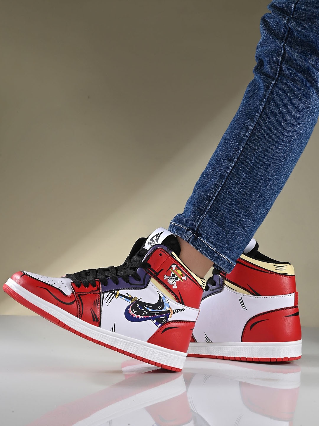 

AfroJack Men colorblocked Lace-Ups Sneakers, Red