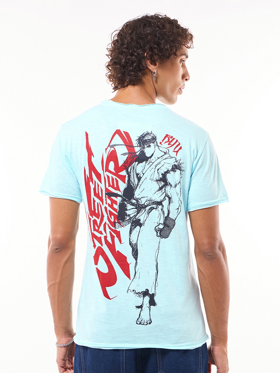 

Bewakoof Air Street Fighter Anime Printed T-shirt, Blue