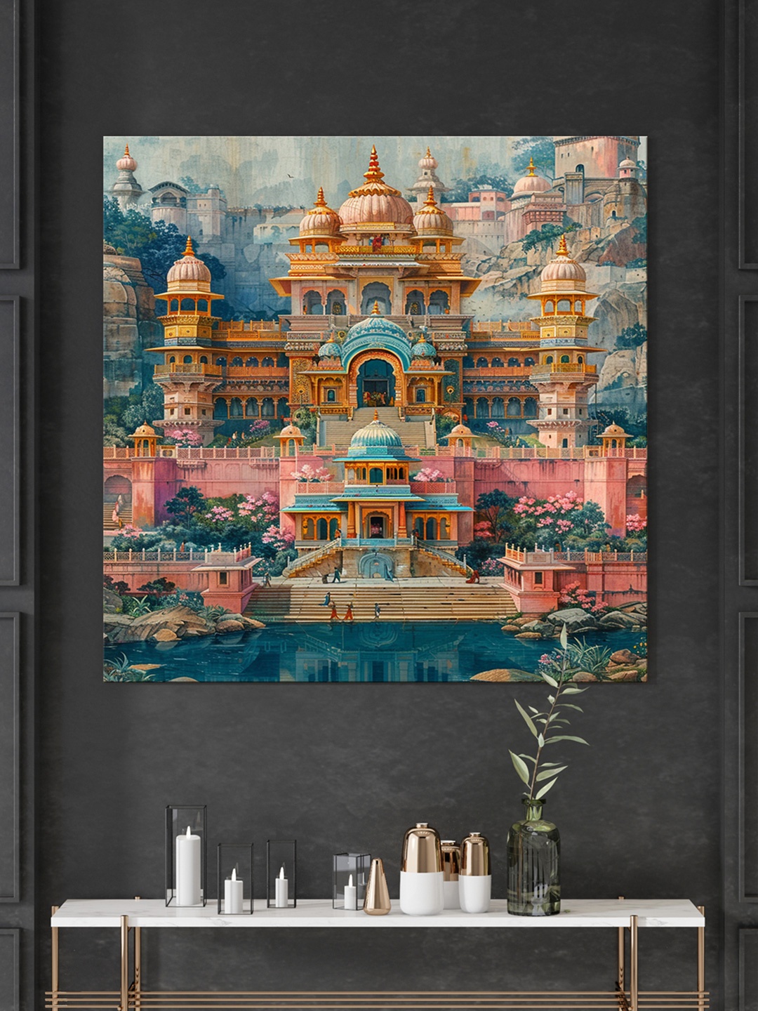 

999Store Yellow & Blue Canvas Wall Painting