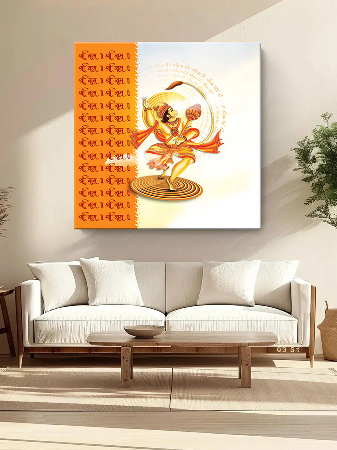 

999Store Orange & Beige Canvas Religious Wall Paintings Wall Art