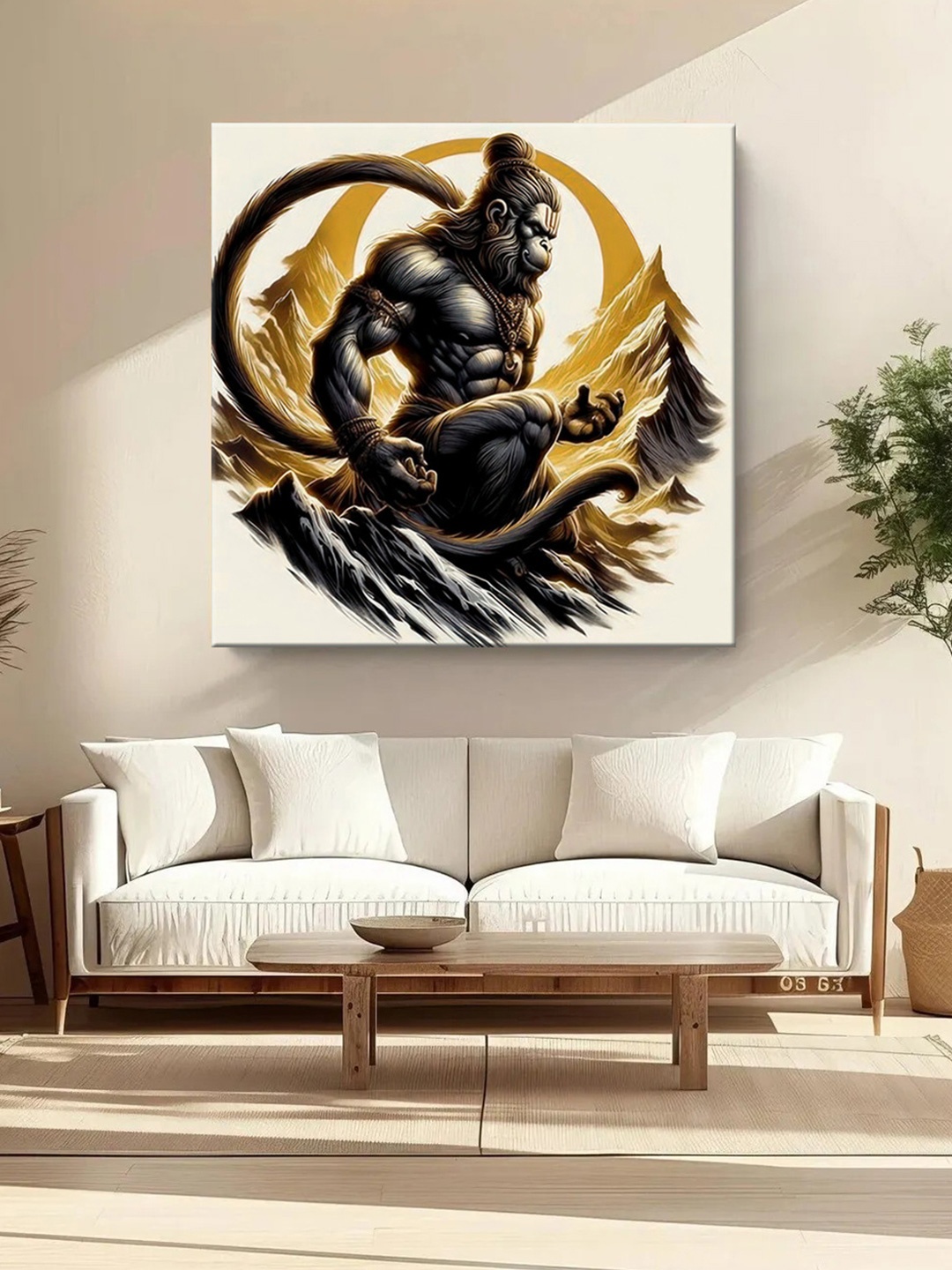 

999Store Brown & Black Canvas Religious Wall Paintings Wall Art