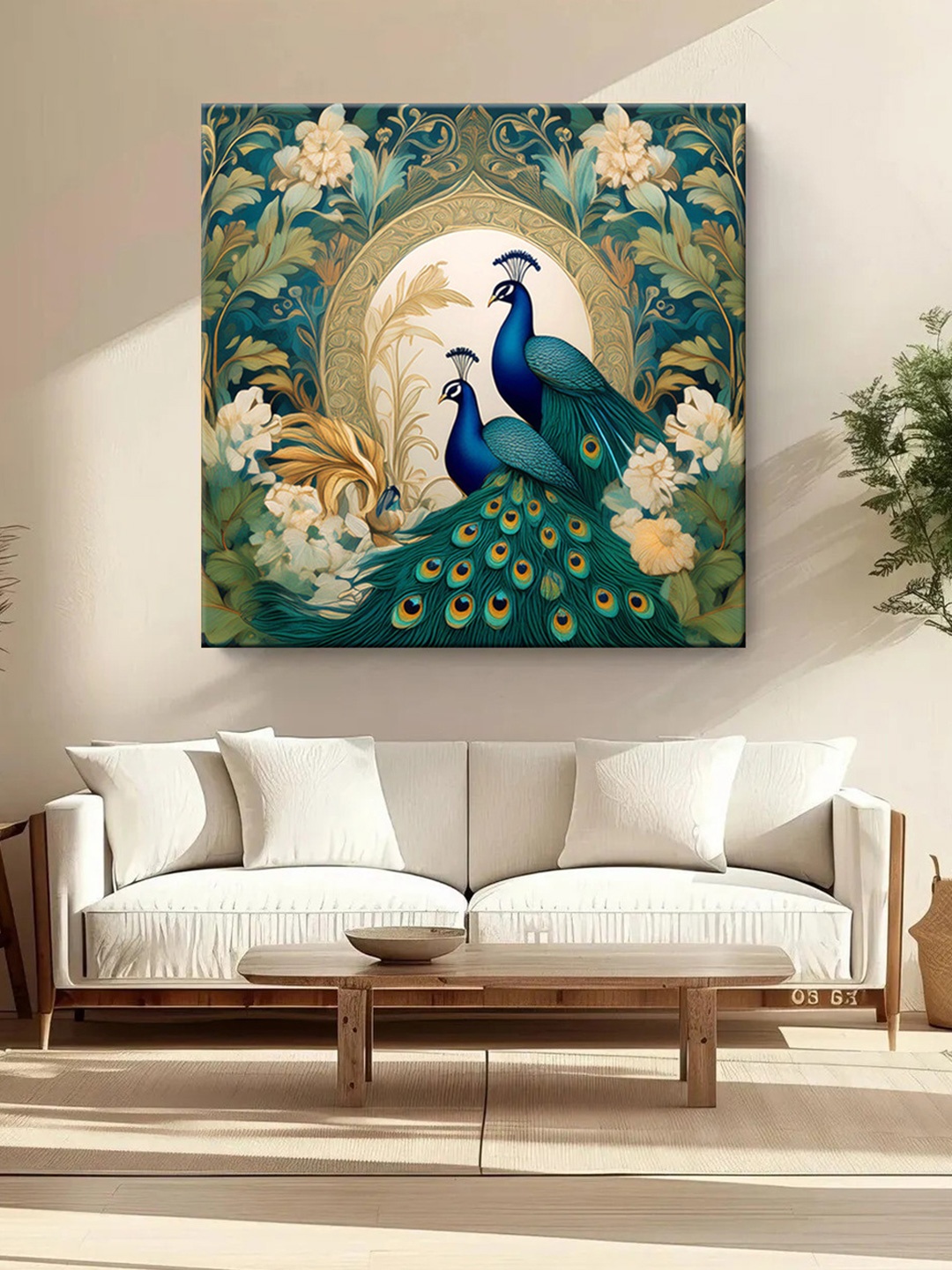 

999Store Green & Blue Birds and Animals Canvas Wall Paintings Wall Art
