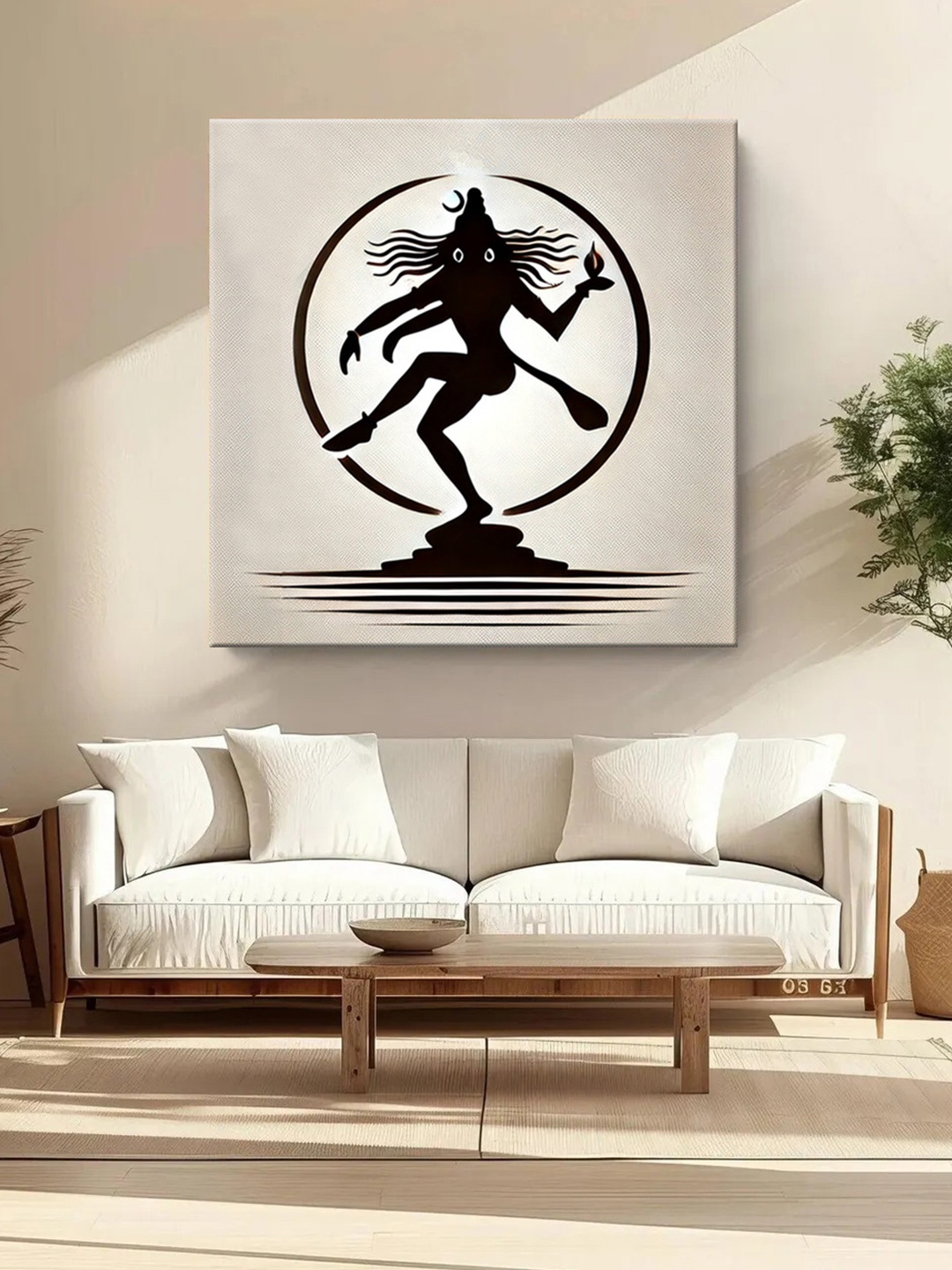 

999Store White & Black Canvas Religious Wall Paintings Wall Art
