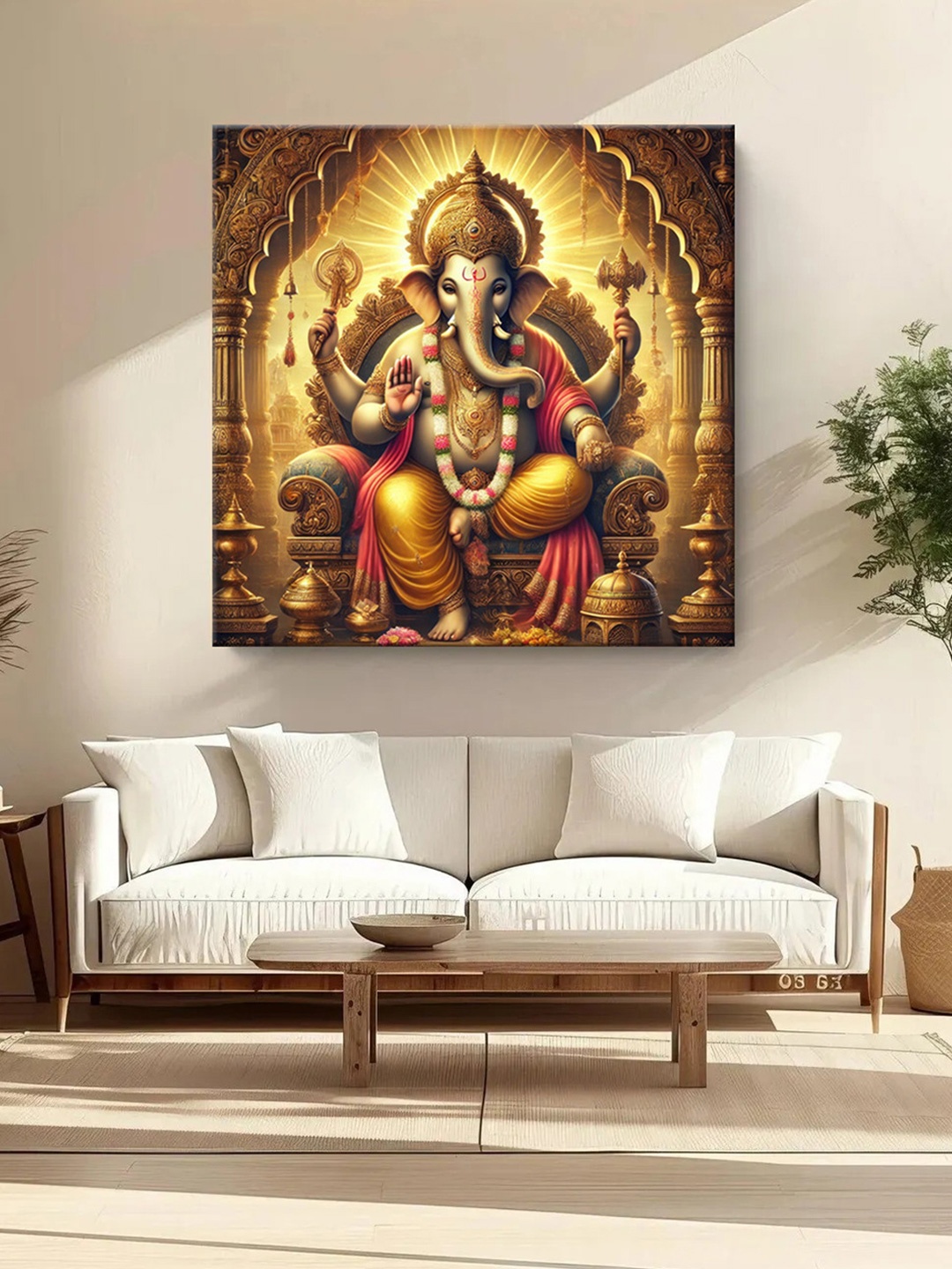 

999Store Brown & Red Canvas Religious Wall Paintings Wall Art