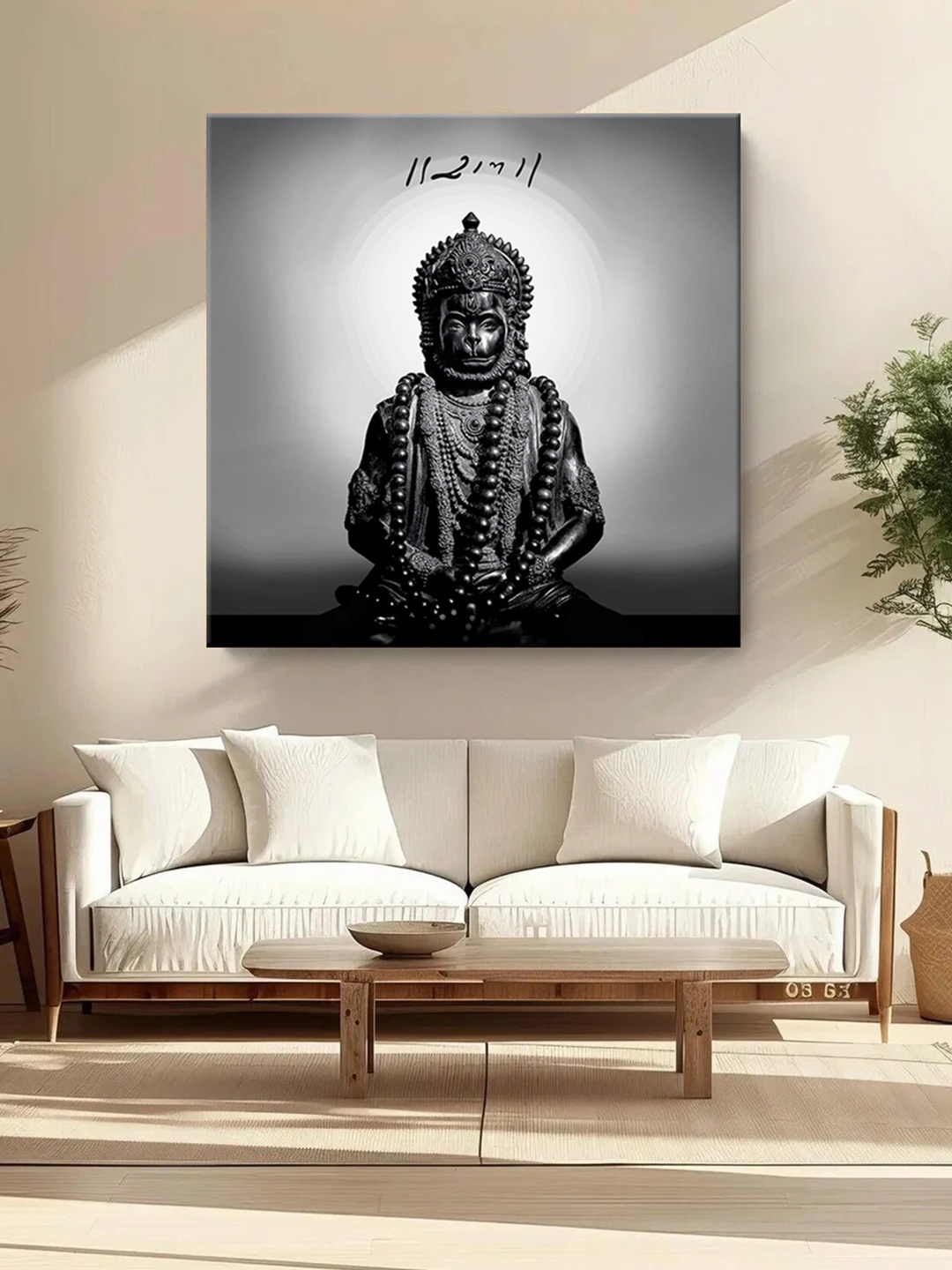 

999Store Grey & Black Canvas Religious Wall Paintings Wall Art
