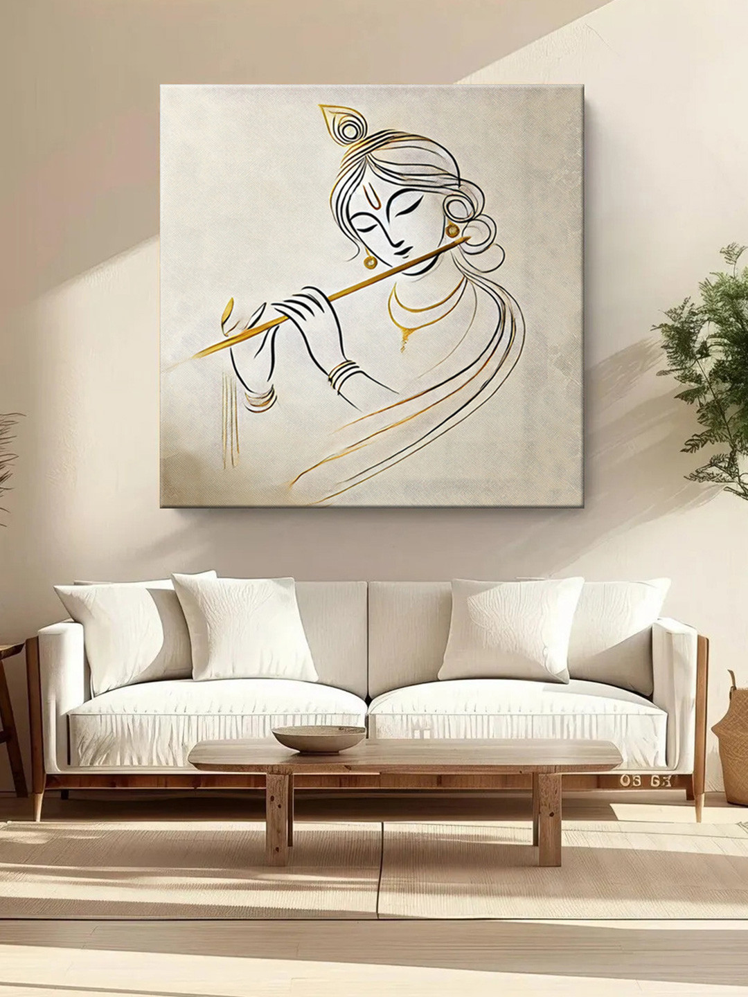 

999Store Grey & Gold-Toned Canvas Religious Wall Paintings Wall Art