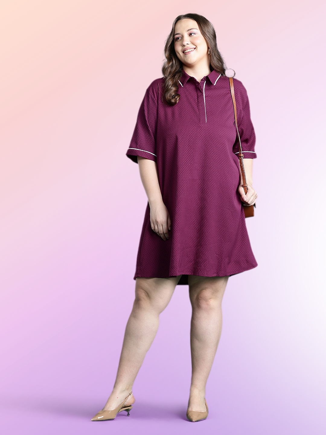 

DressBerry Curve Seersucker A-Line Dress, Magenta