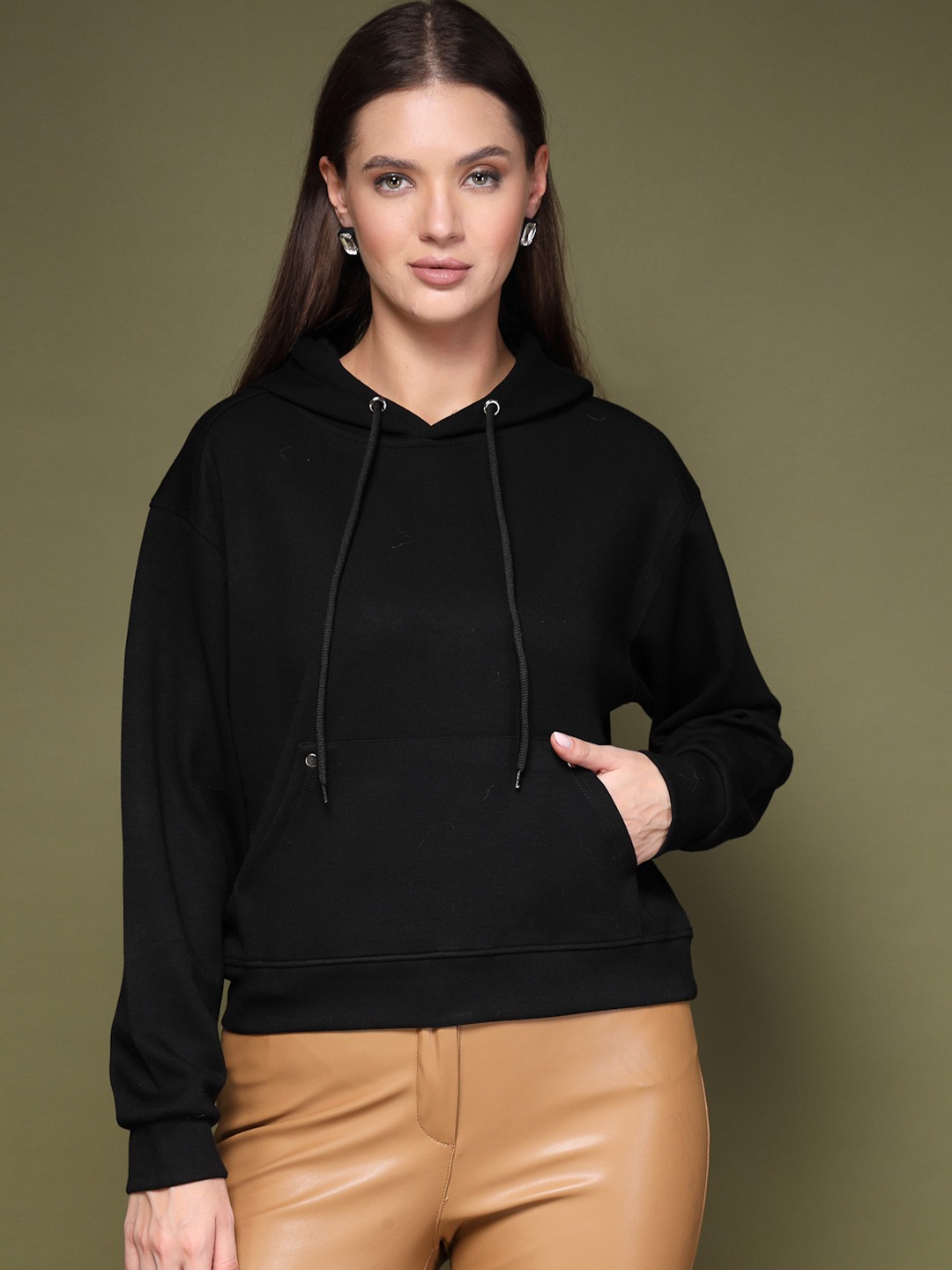 

Mafadeny Women Hooded Pullover Sweatshirt, Black