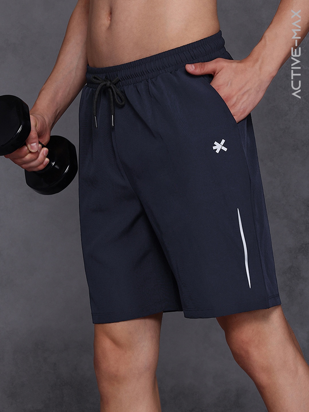 

HRX by Hrithik Roshan Men Reflective Detail Running Shorts, Navy blue