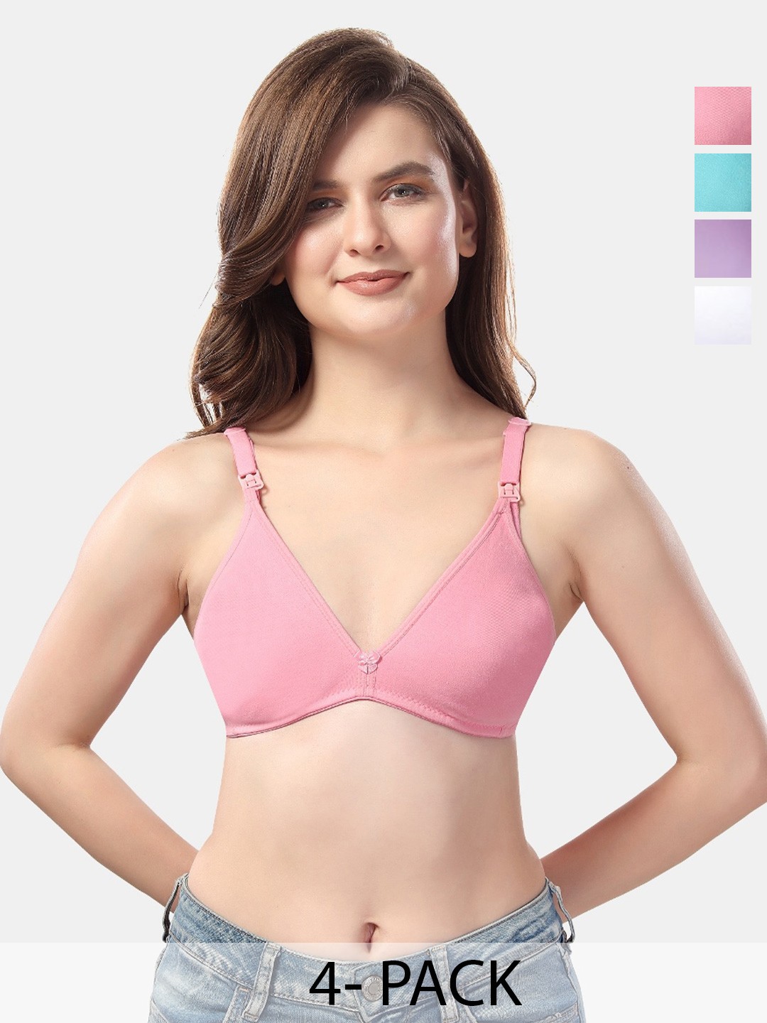 

Fabme Women Cotton Solid Bra Half Coverage, White