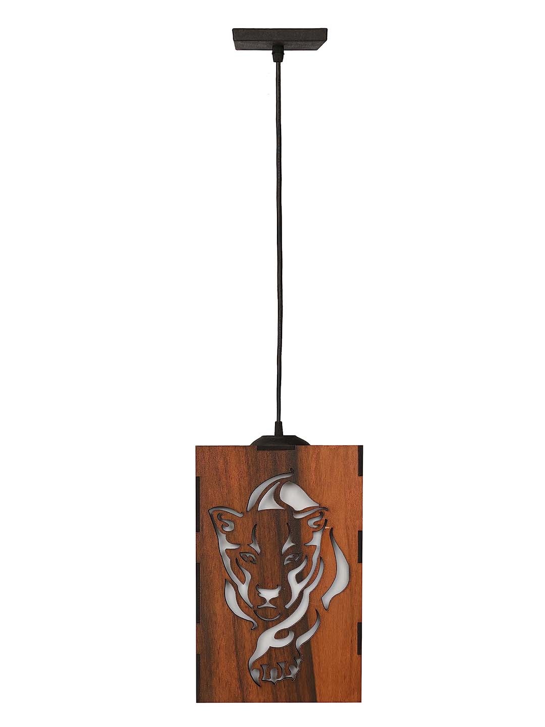 

Afast Black & Brown Textured Wooden Rectangle Ceiling Lamp